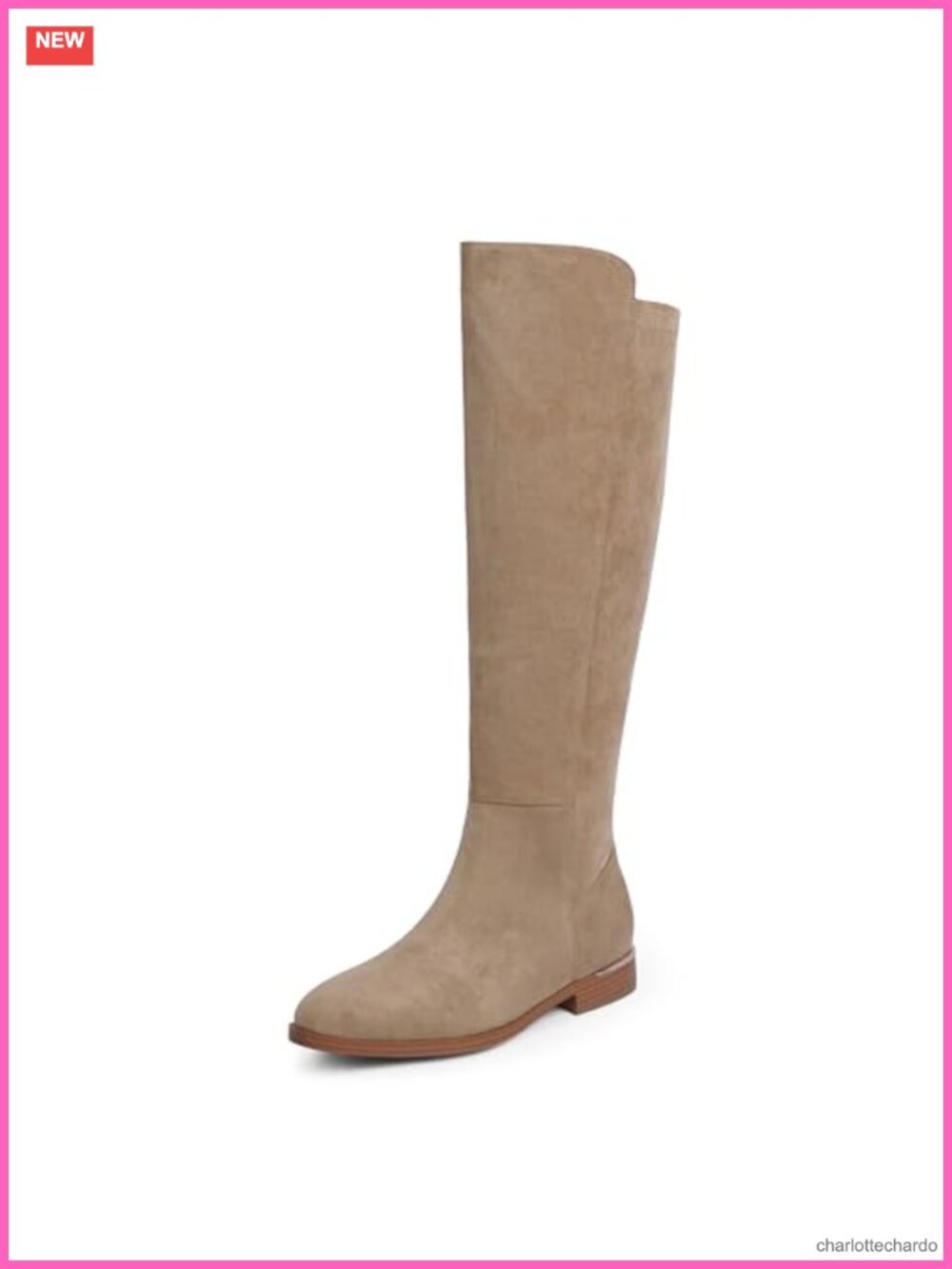 Round Toe Knee High Stretchy Side Zip Flat Boots Faux Suede